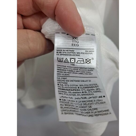 Ladies V NECK Pullover Top NWT.   White, Size XXL. - Picture 6 of 9